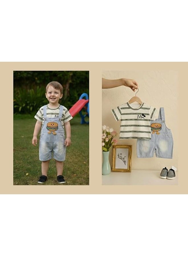 MINIIMODZ : MINII MODZ Burger Buddy Overalls Set - Boys Party Dress, Casual & Festival Wear, Ethnic Set, Overalls Set with Burger Buddy - Image 5